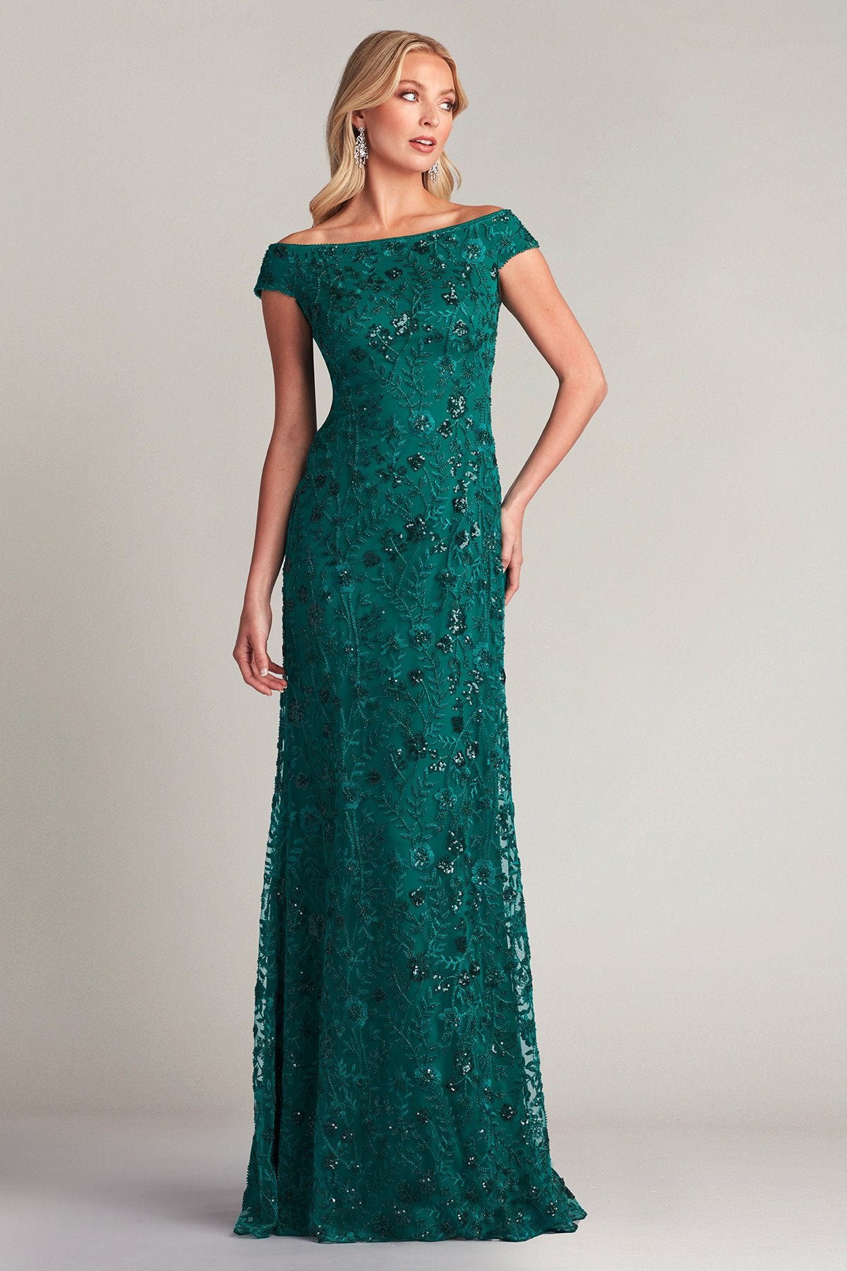 Dublin Embellished Off-Shoulder Gown