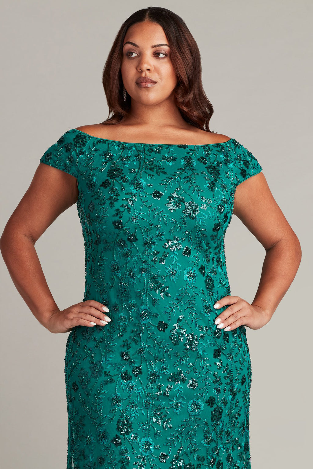Dublin Embellished Off-Shoulder Gown - PLUS SIZE