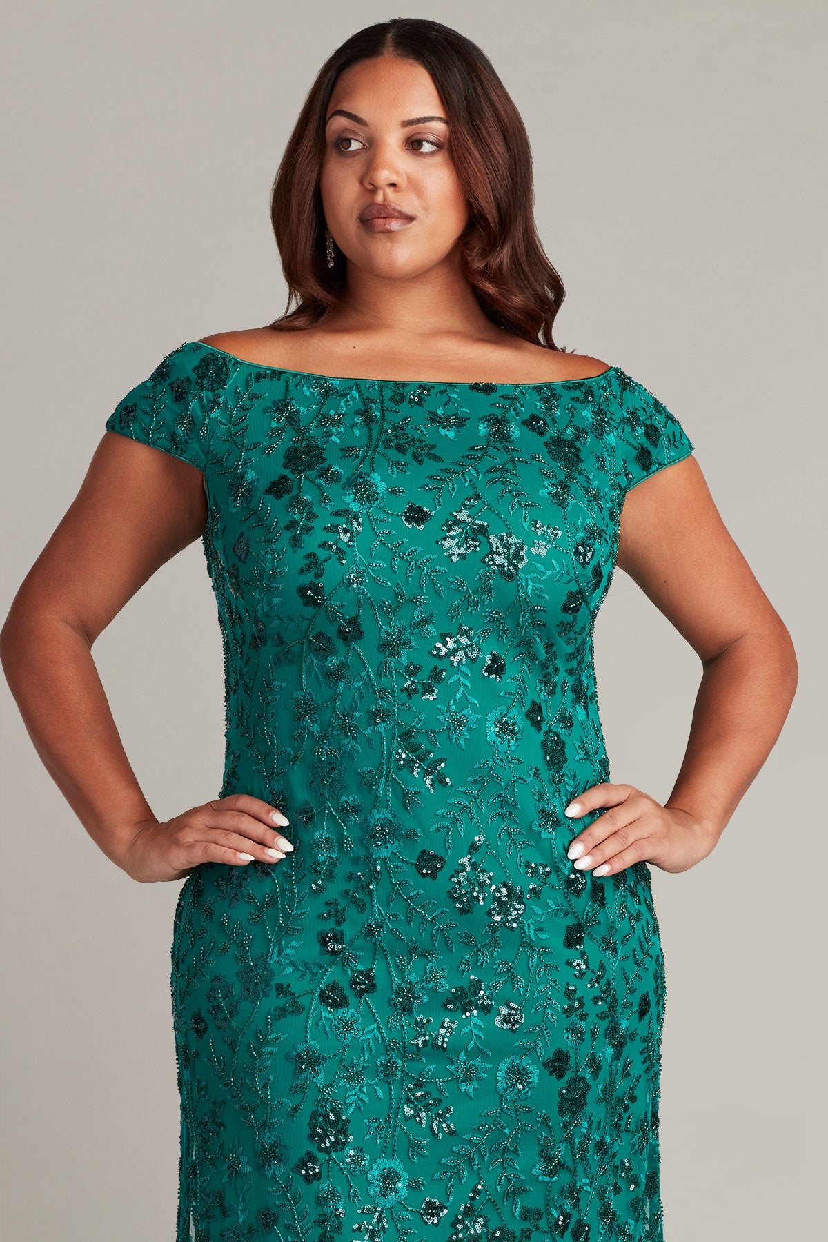 Dublin Embellished Off-Shoulder Gown - PLUS SIZE