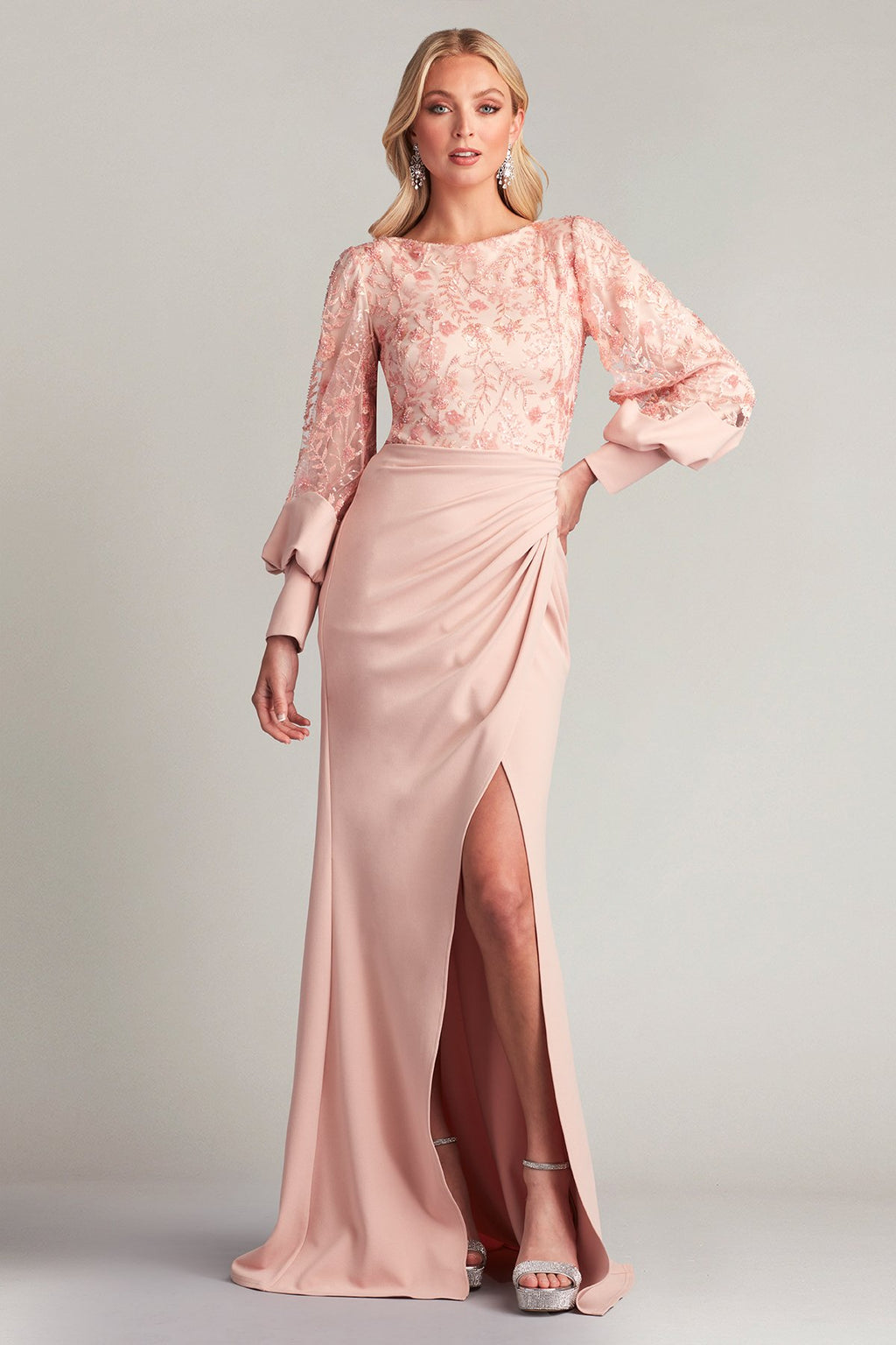 Portia Embroidered Bodice Gown