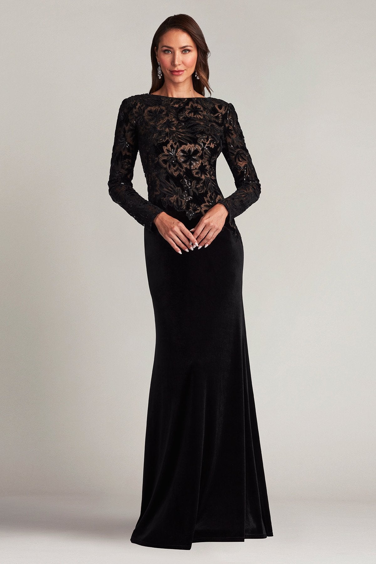 Gatlin Sequin Burnout Velvet Gown  Tadashi Shoji Official Online Boutique