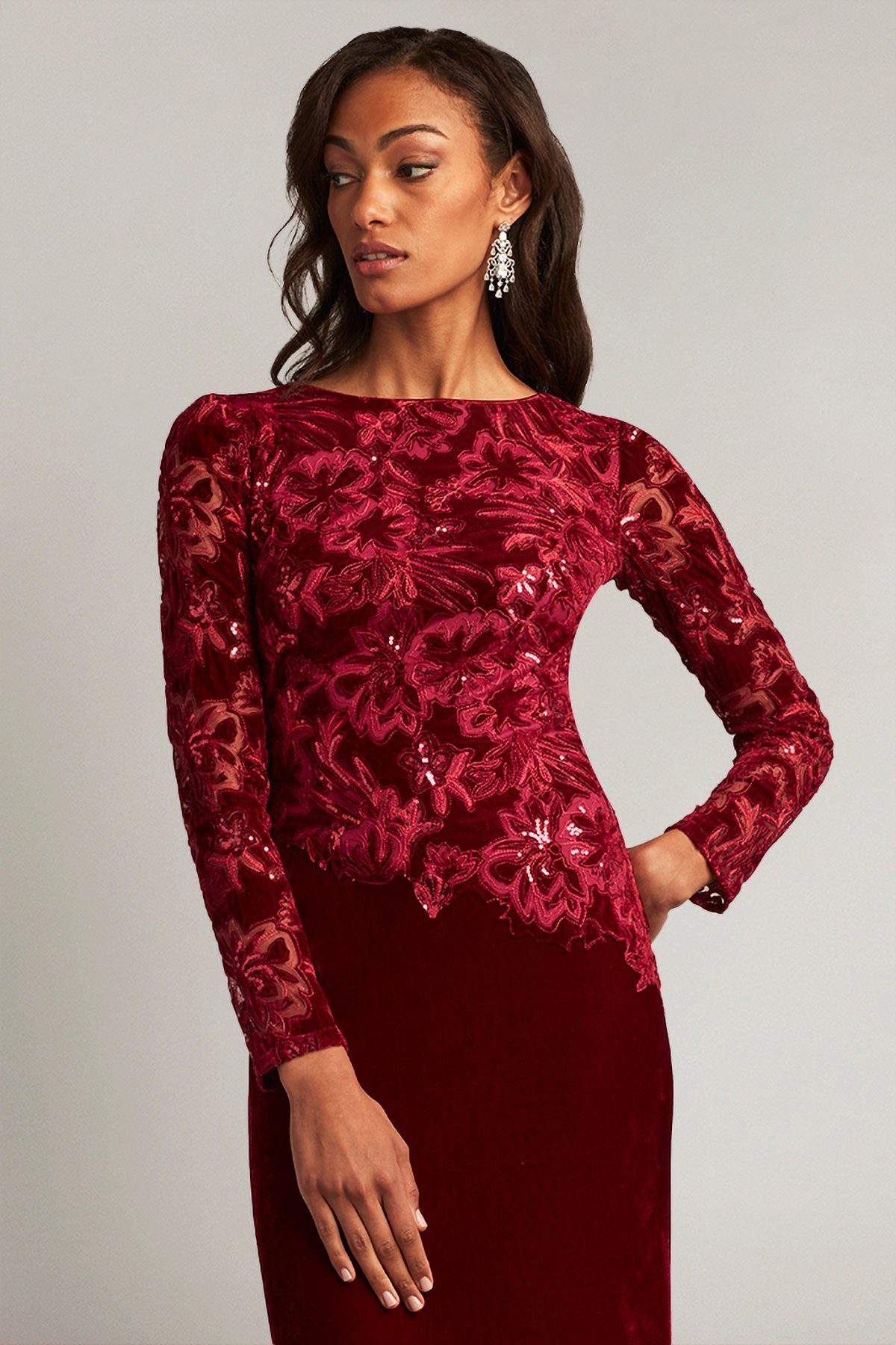 Gatlin Sequin Burnout Velvet Gown