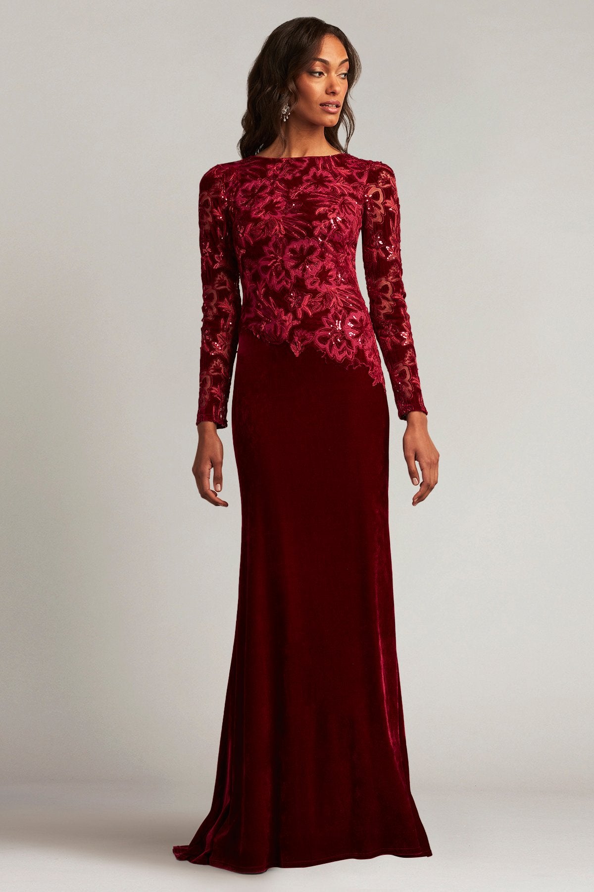 Gatlin Sequin Burnout Velvet Gown