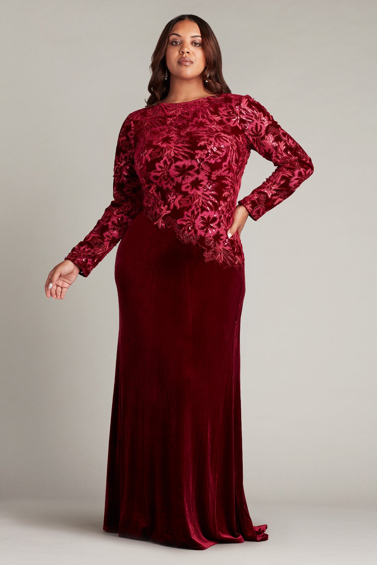 Gatlin Sequin Burnout Velvet Gown - PLUS SIZE
