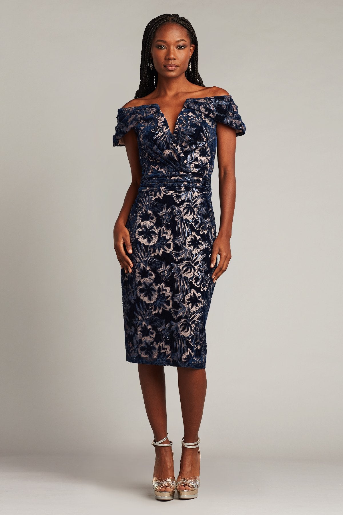 Georgiana Sequin Burnout Velvet Dress