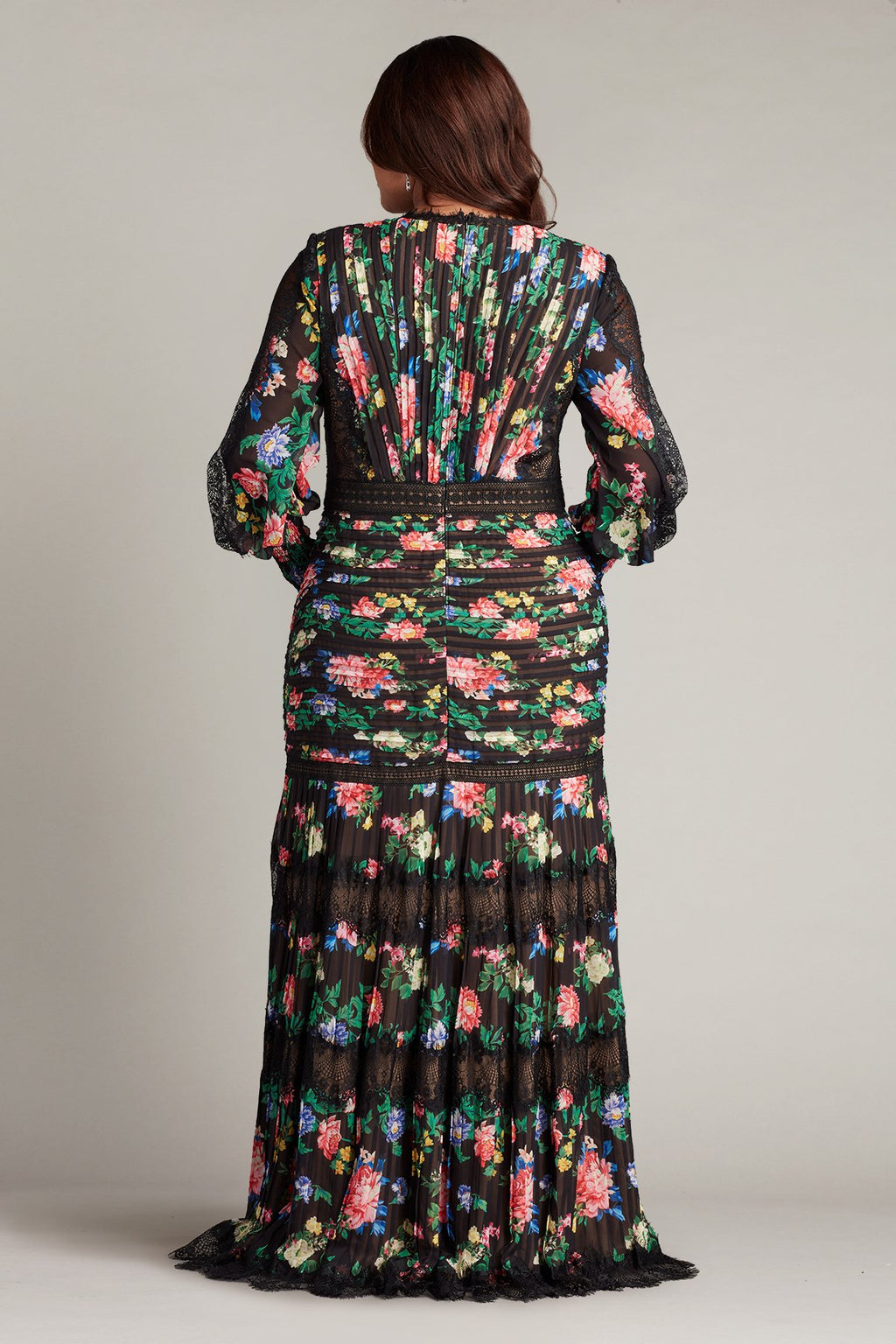 Lorely Pleated Floral Print Gown - PLUS SIZE