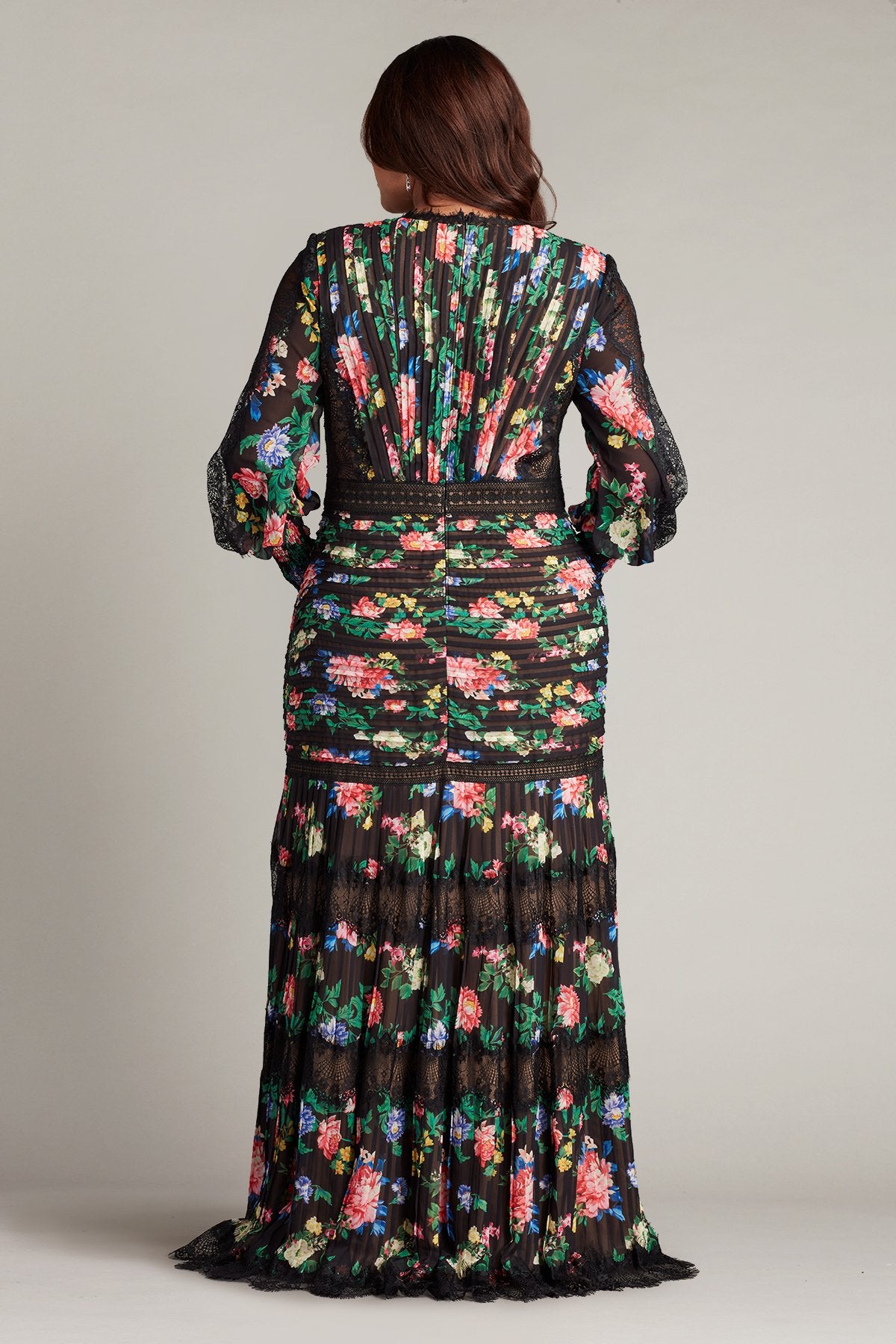 Lorely Pleated Floral Print Gown - PLUS SIZE