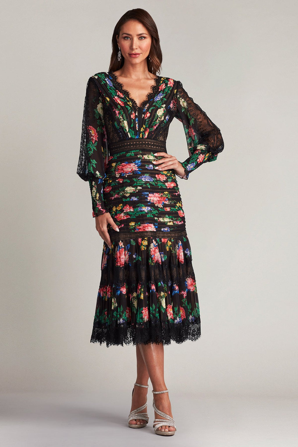 Lorely Pleated Floral Print Dress