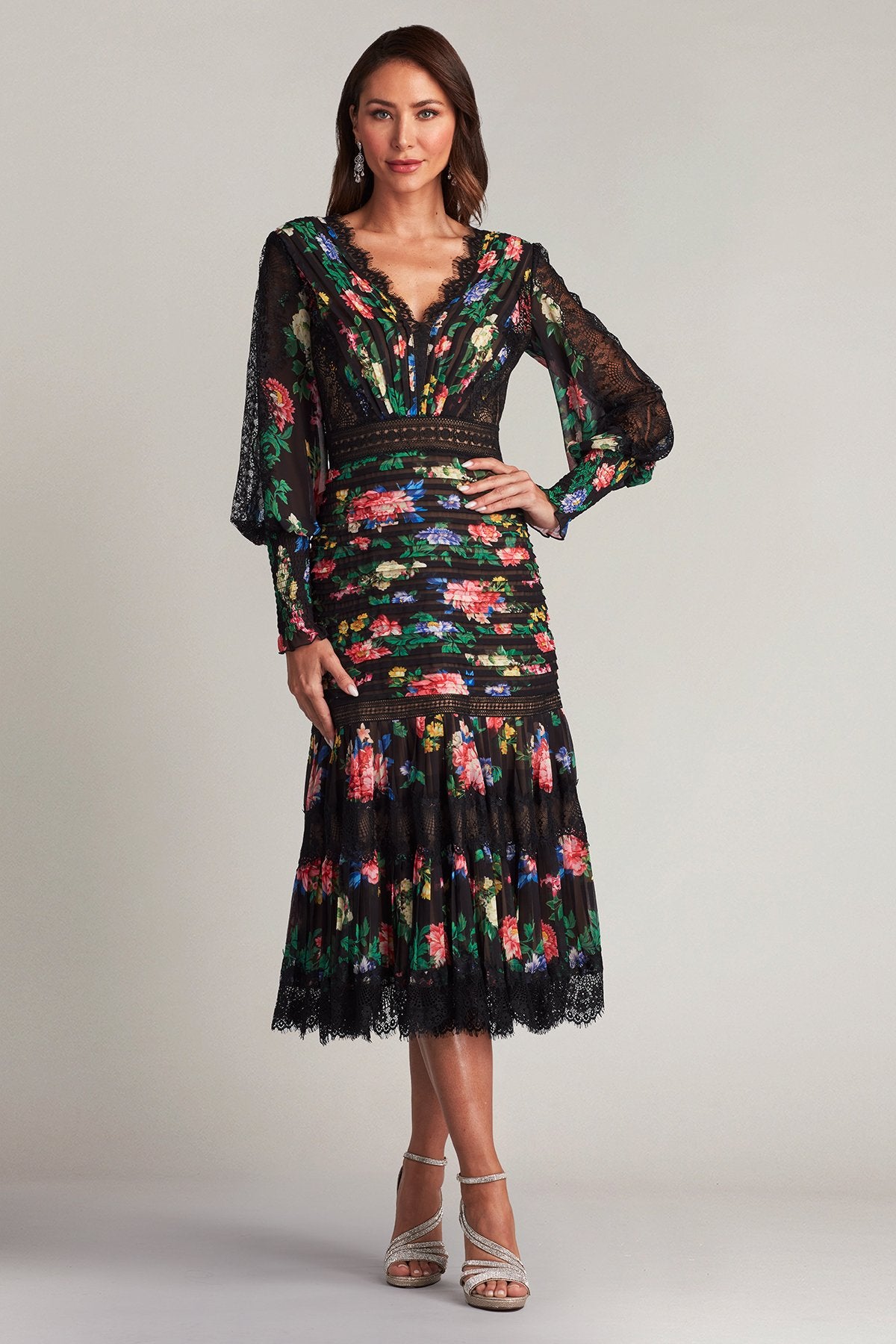 Lorely Pleated Floral Print Dress