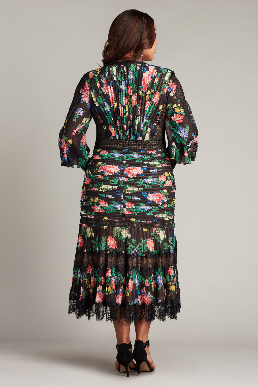 Lorely Pleated Floral Print Dress - PLUS SIZE