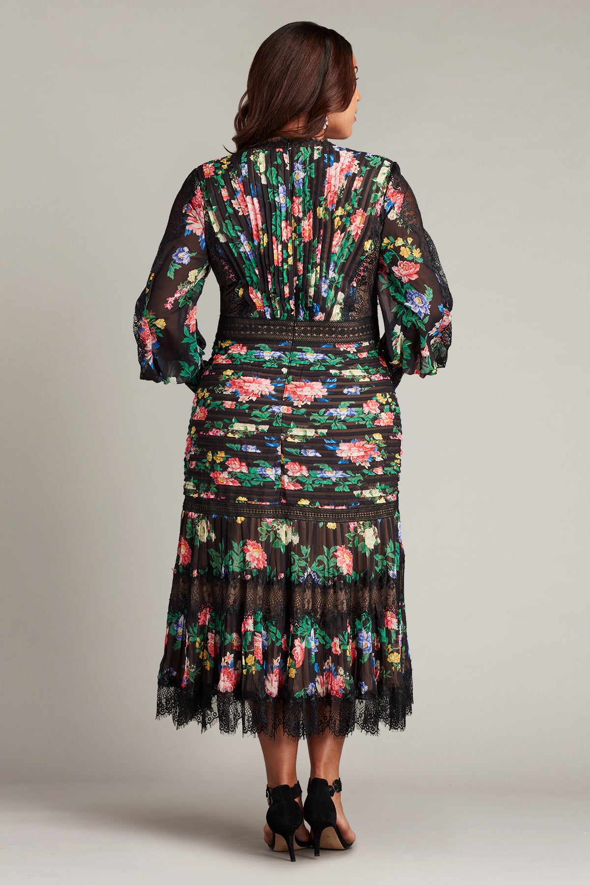 Lorely Pleated Floral Print Dress - PLUS SIZE
