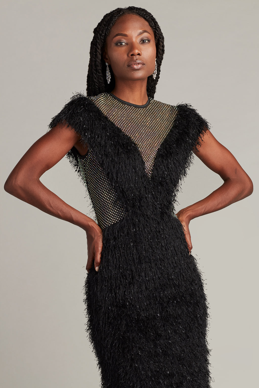 Prem Eyelash Yarn Illusion Gown