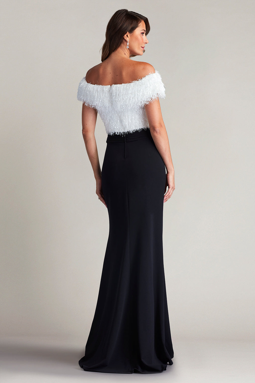Jana Eyelash Yarn & Crepe Gown