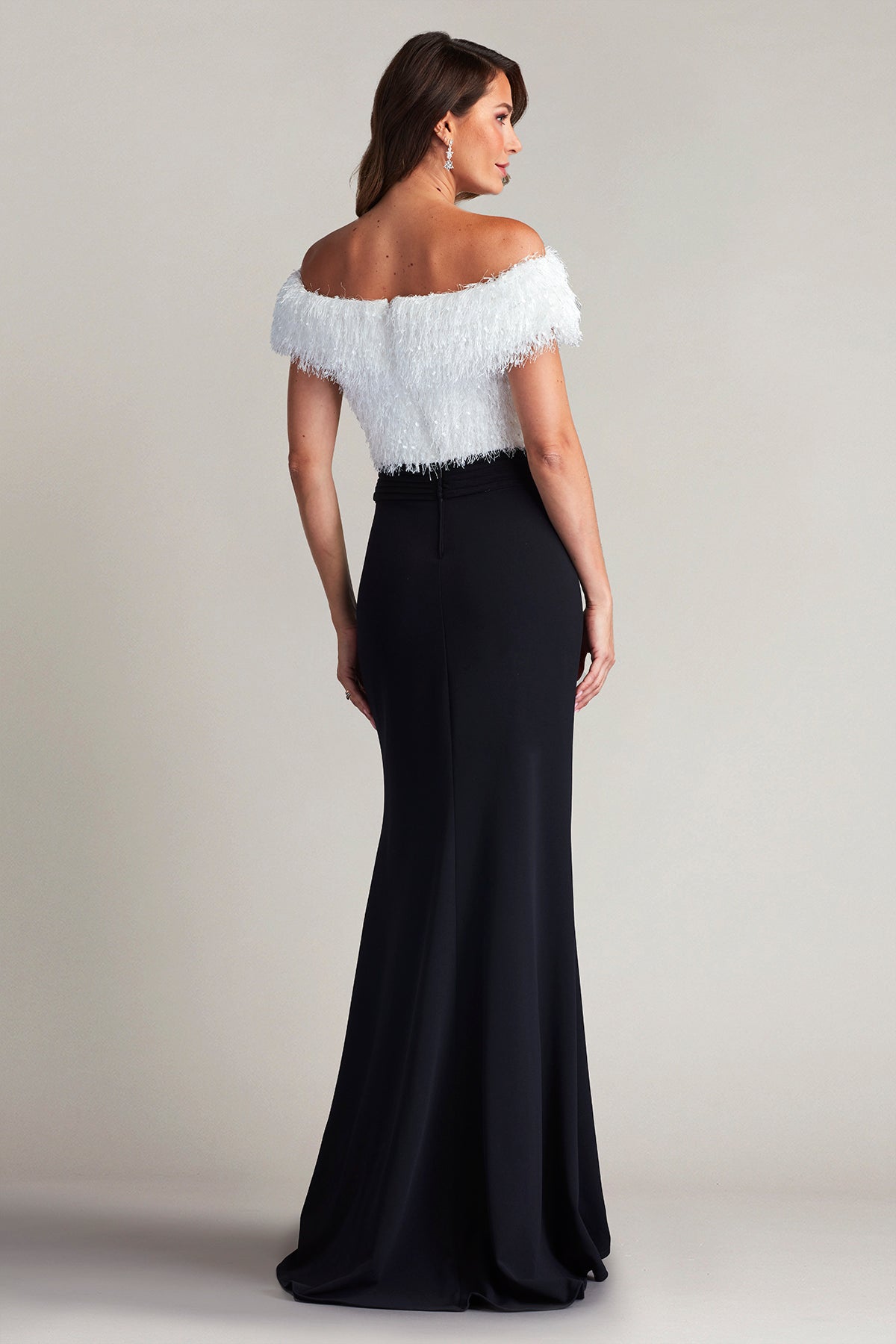 Jana Eyelash Yarn & Crepe Gown