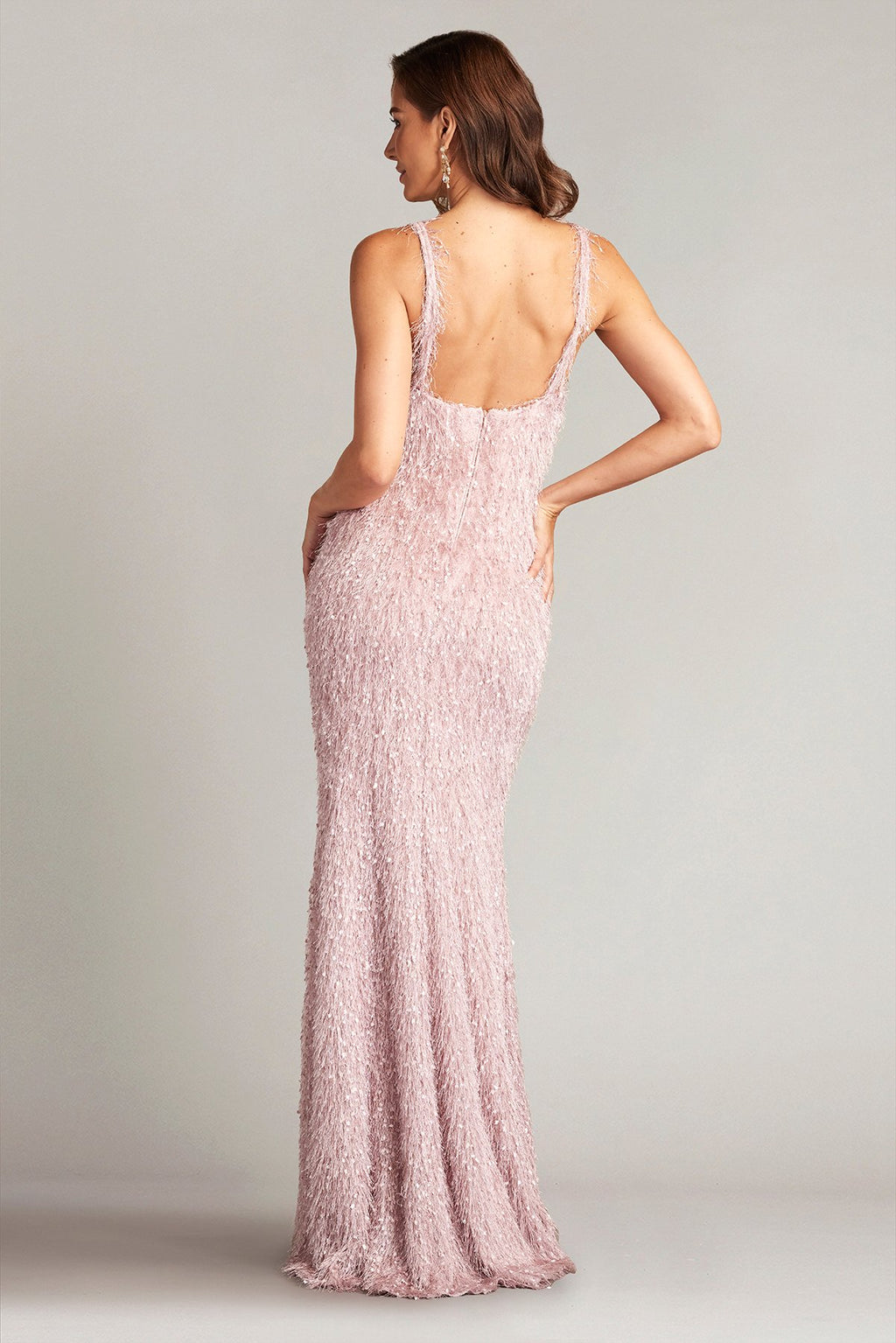 Pip Eyelash Yarn Spaghetti Strap Gown