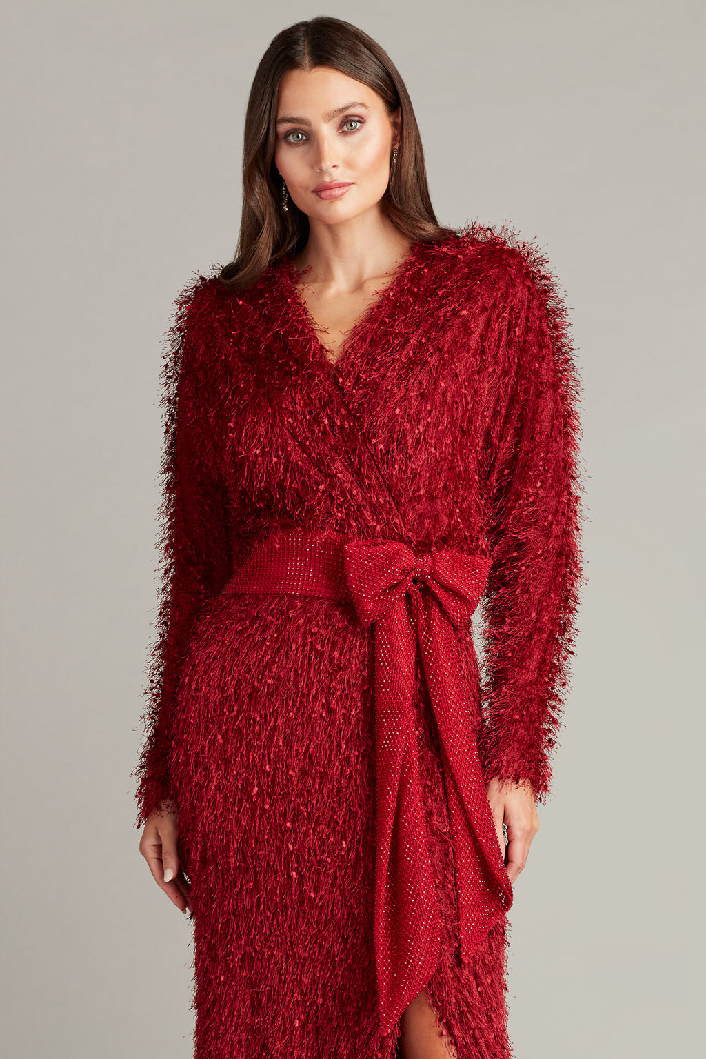 Beya Eyelash Yarn Sash Belt Gown