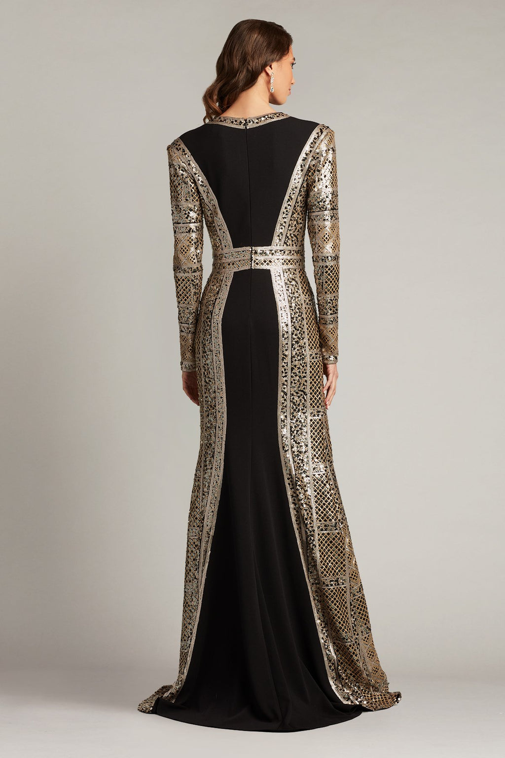 Antoinette Sequin Contrast Panel Gown
