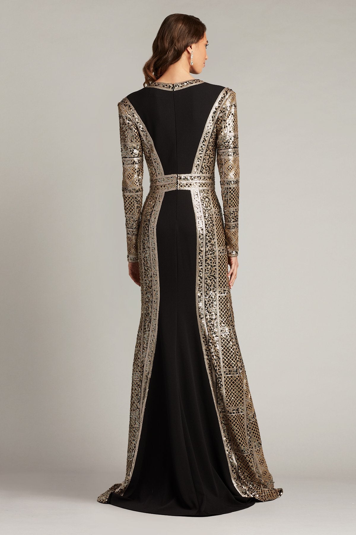Antoinette Sequin Contrast Panel Gown