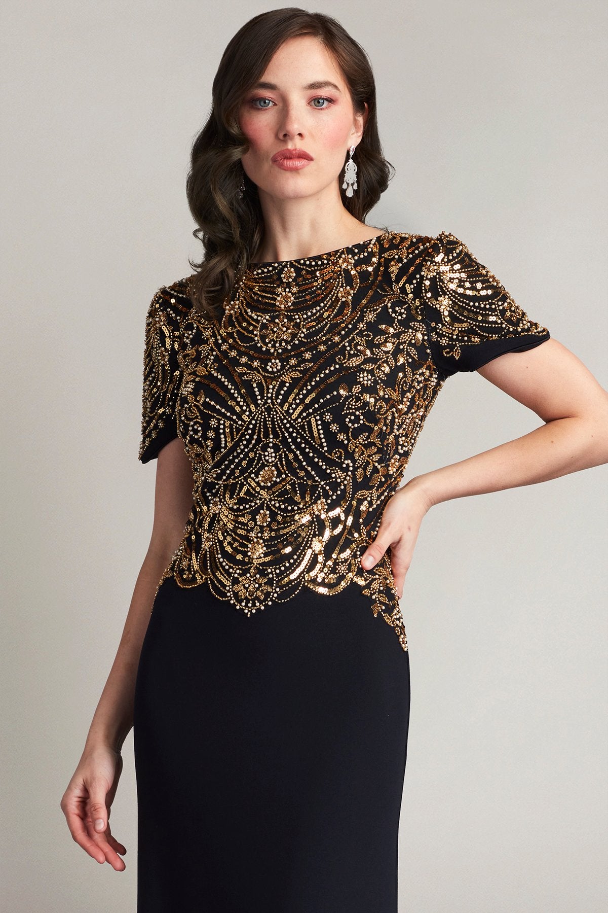 Edry Embellished Crepe Gown