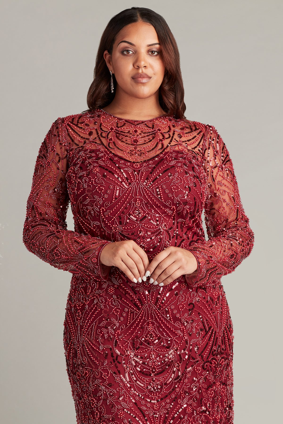 Keziah Embellished Illusion Gown - PLUS SIZE