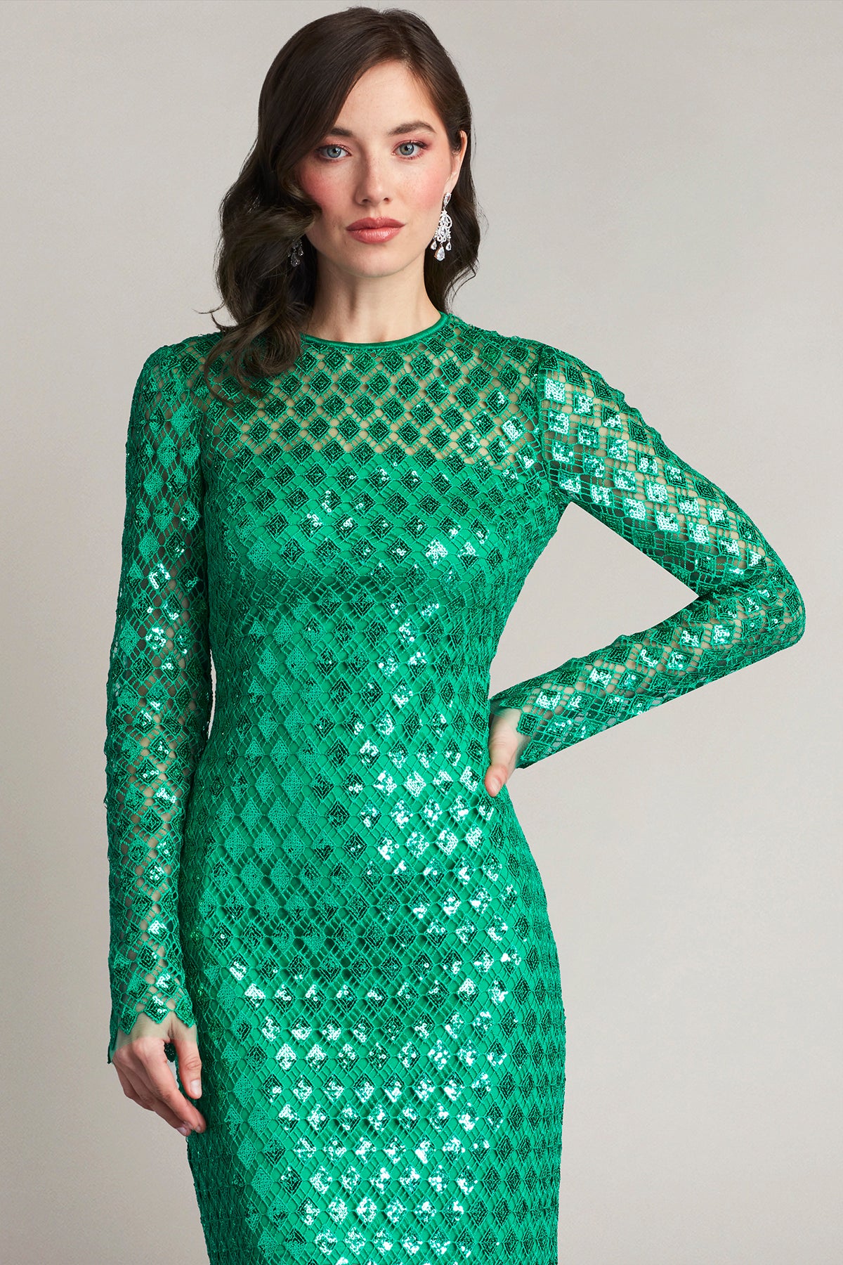 Maxime Sequin Lace Illusion Dress