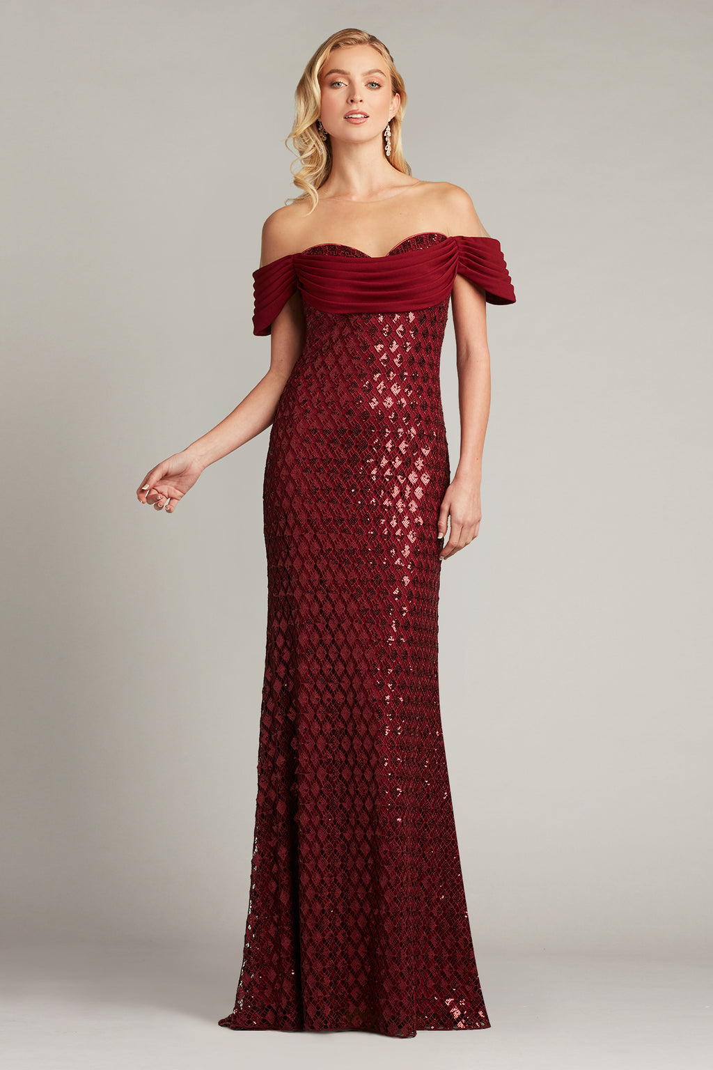 Sebastian Sequin Lace Strapless Gown