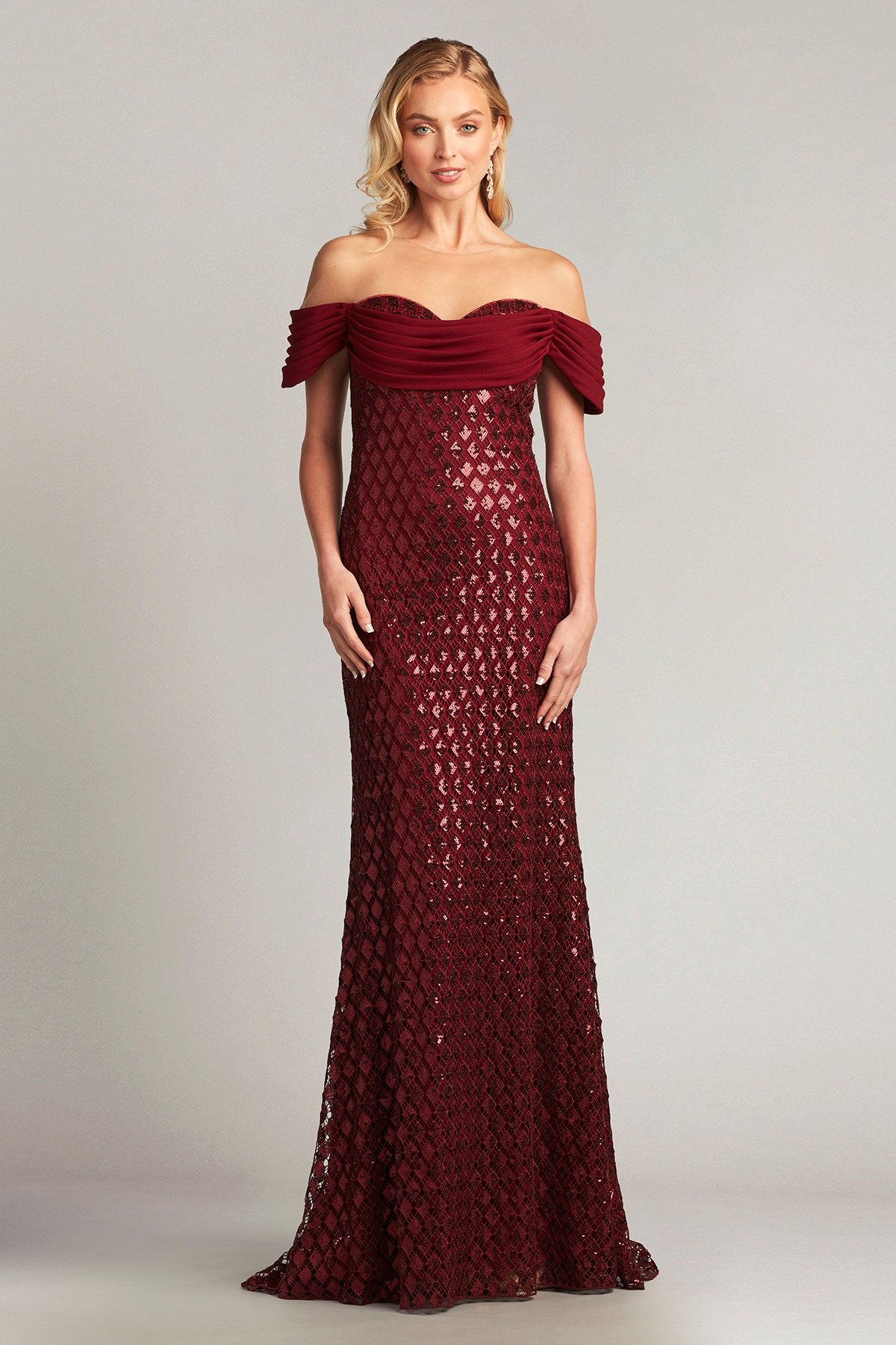 Sebastian Sequin Lace Strapless Gown