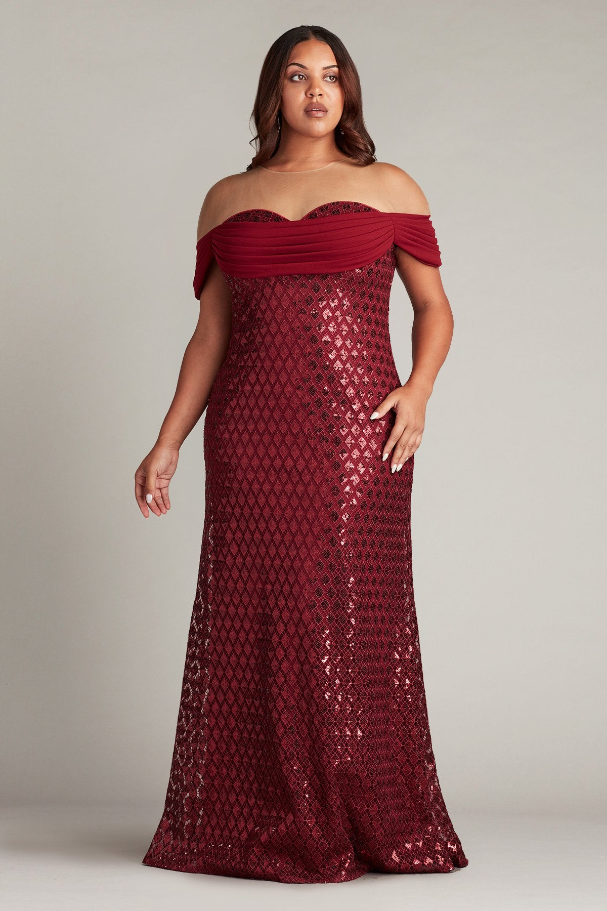 Sebastian Sequin Lace Strapless Gown  - PLUS SIZE