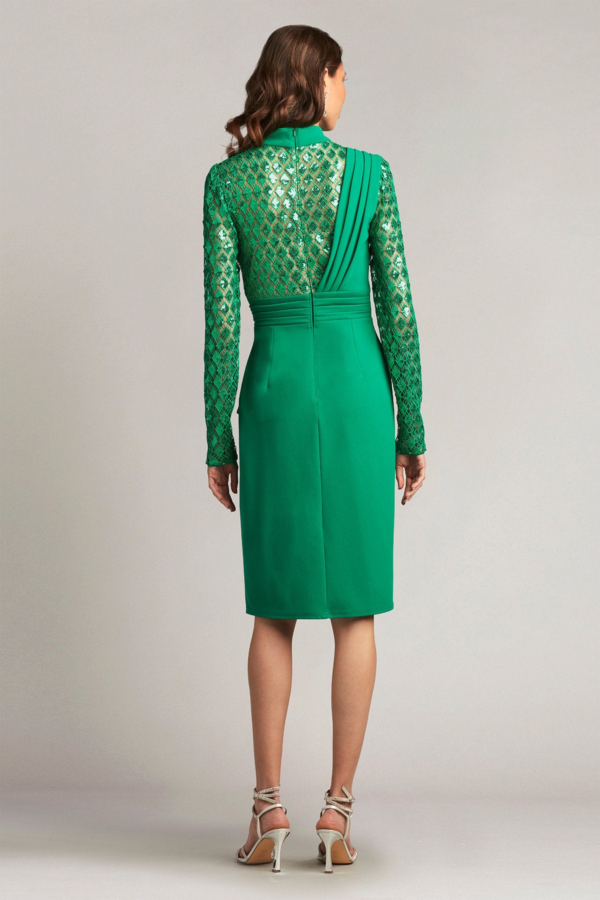 Ayo Draped Sequin Illusion Dress