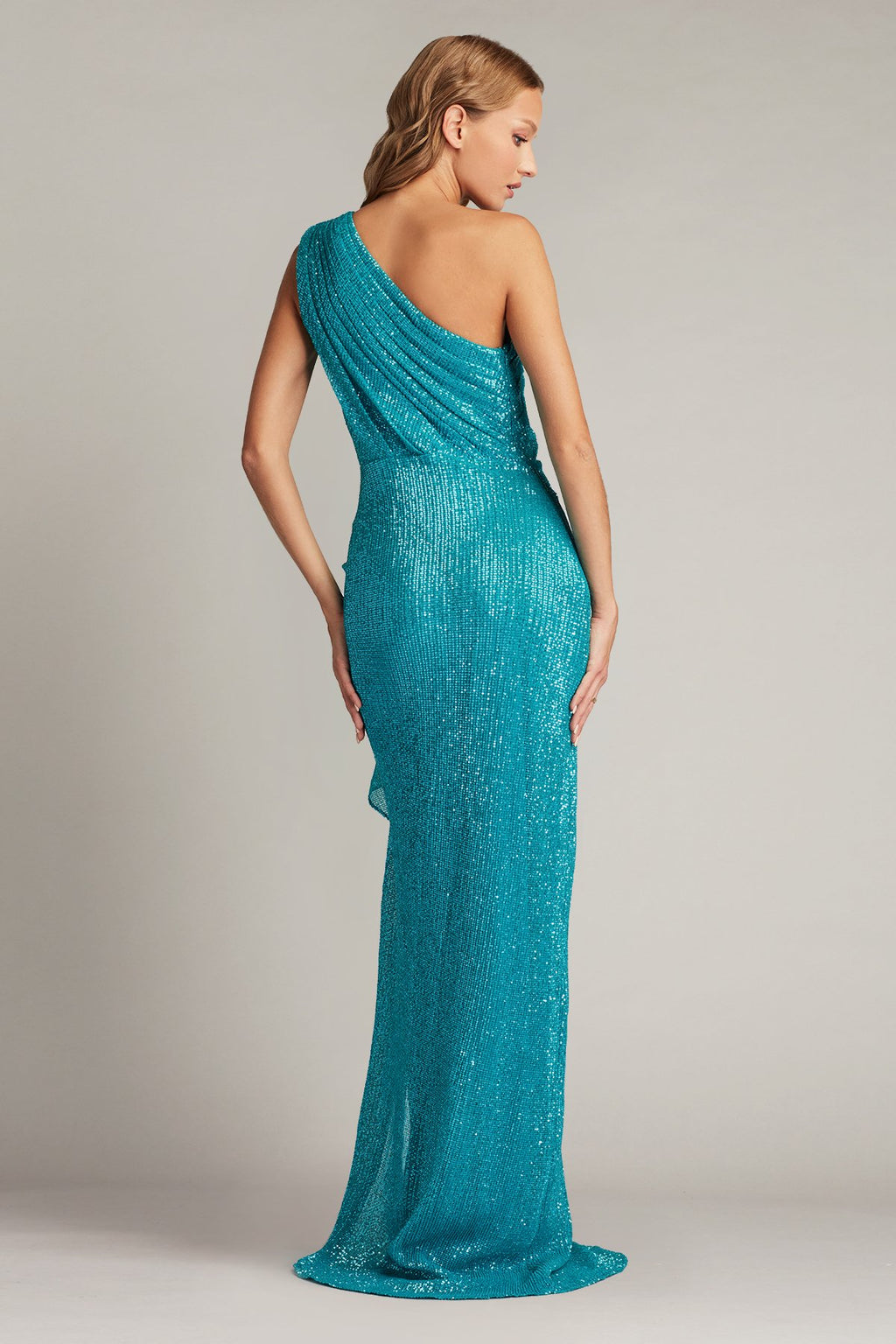 Zia Embellished Waterfall Drape Gown