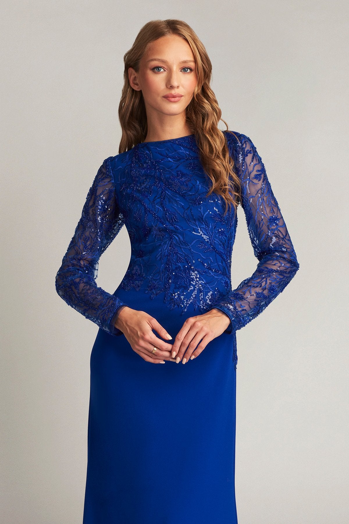 Ren Bead Embroidered Crepe Gown