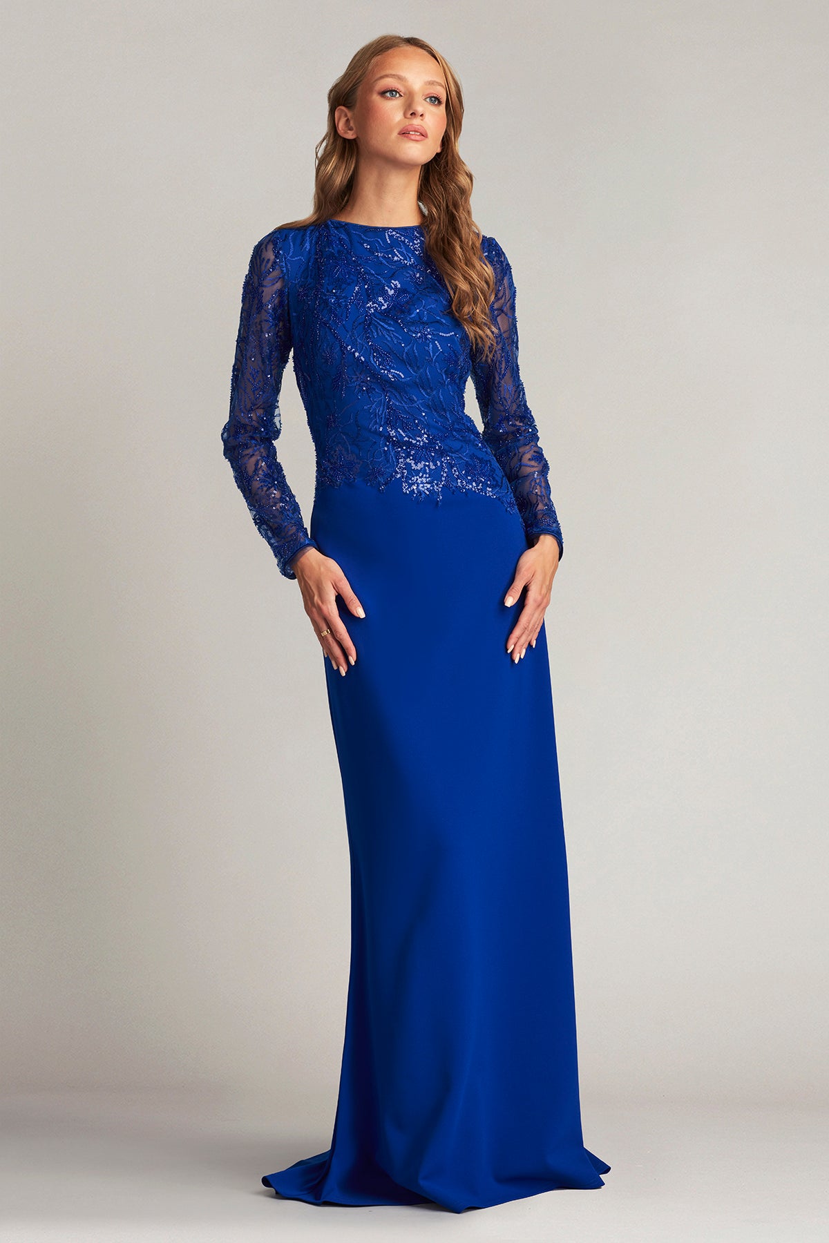 Ren Bead Embroidered Crepe Gown