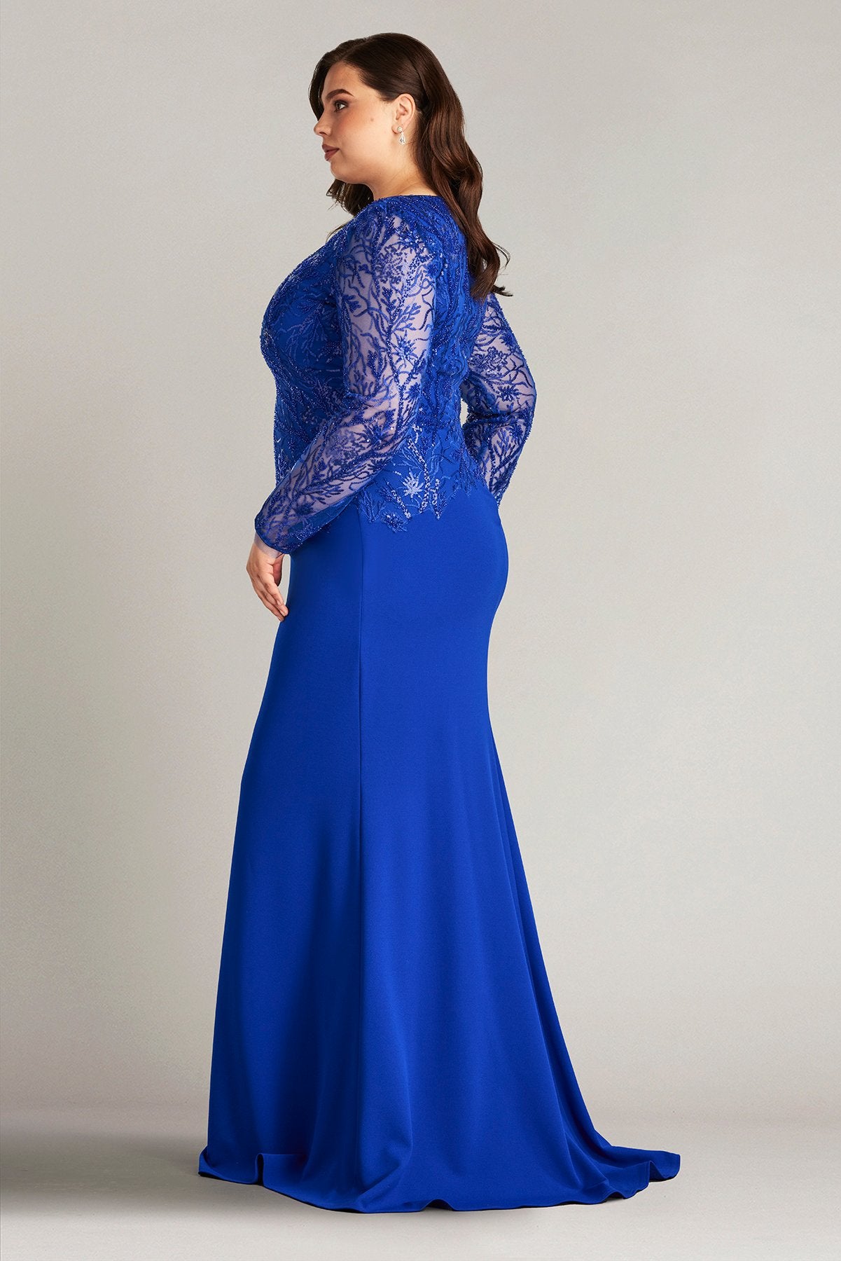 Ren Bead Embroidered Crepe Gown - PLUS SIZE