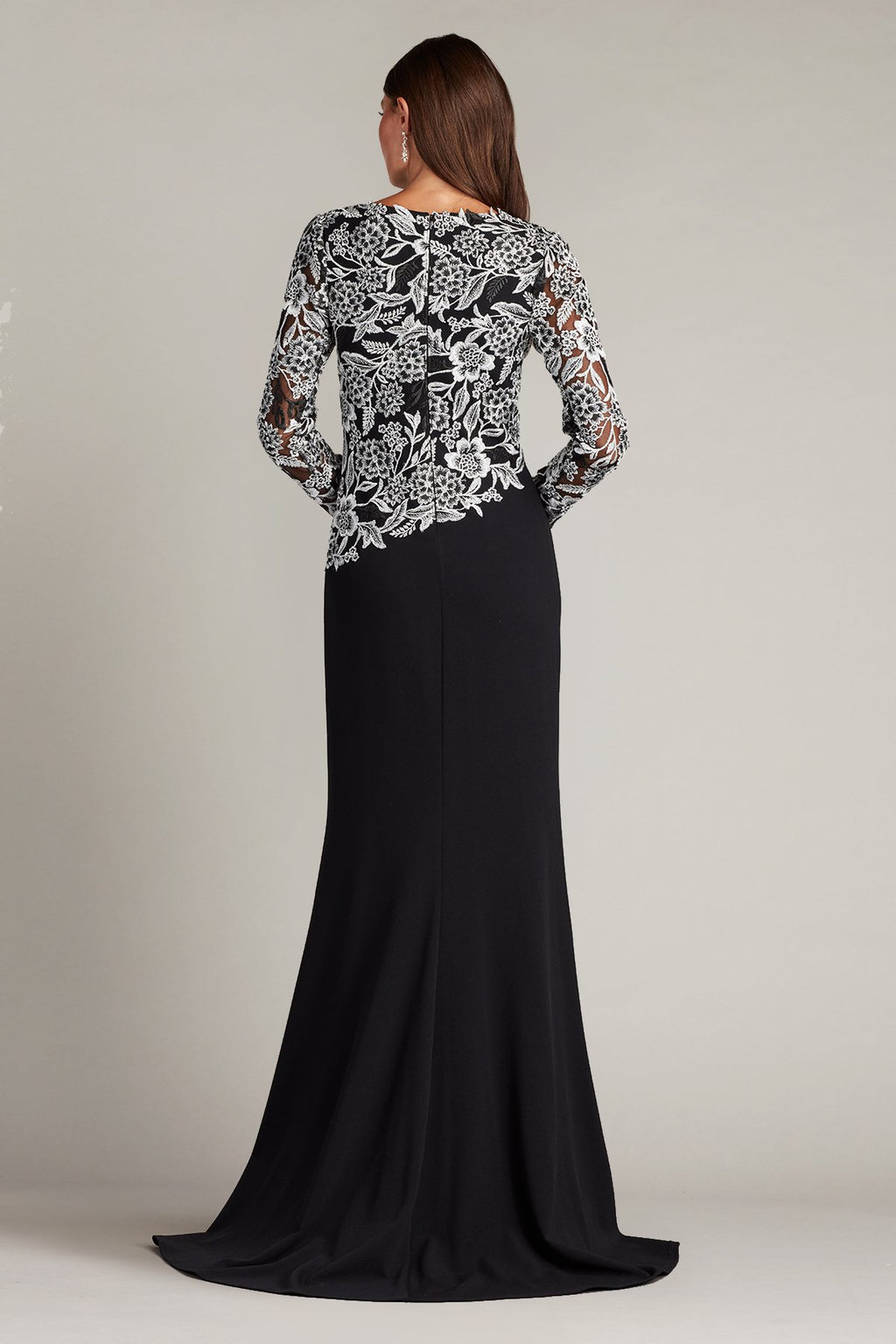 Breece Embroidered Tulle Contrast Gown