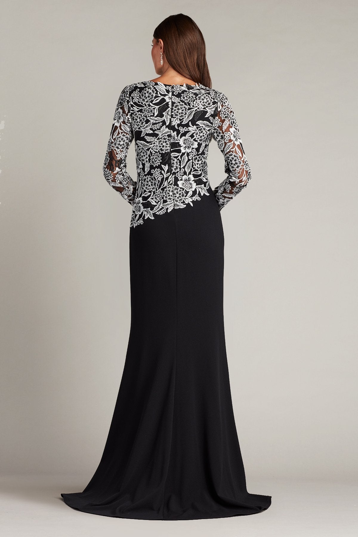 Breece Embroidered Tulle Contrast Gown