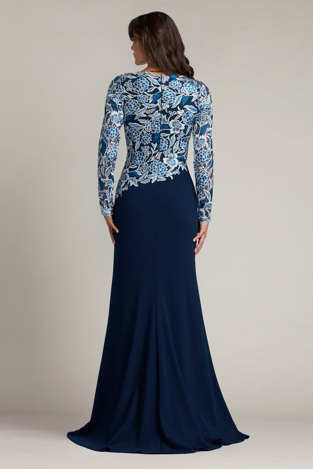 Breece Embroidered Tulle Contrast Gown