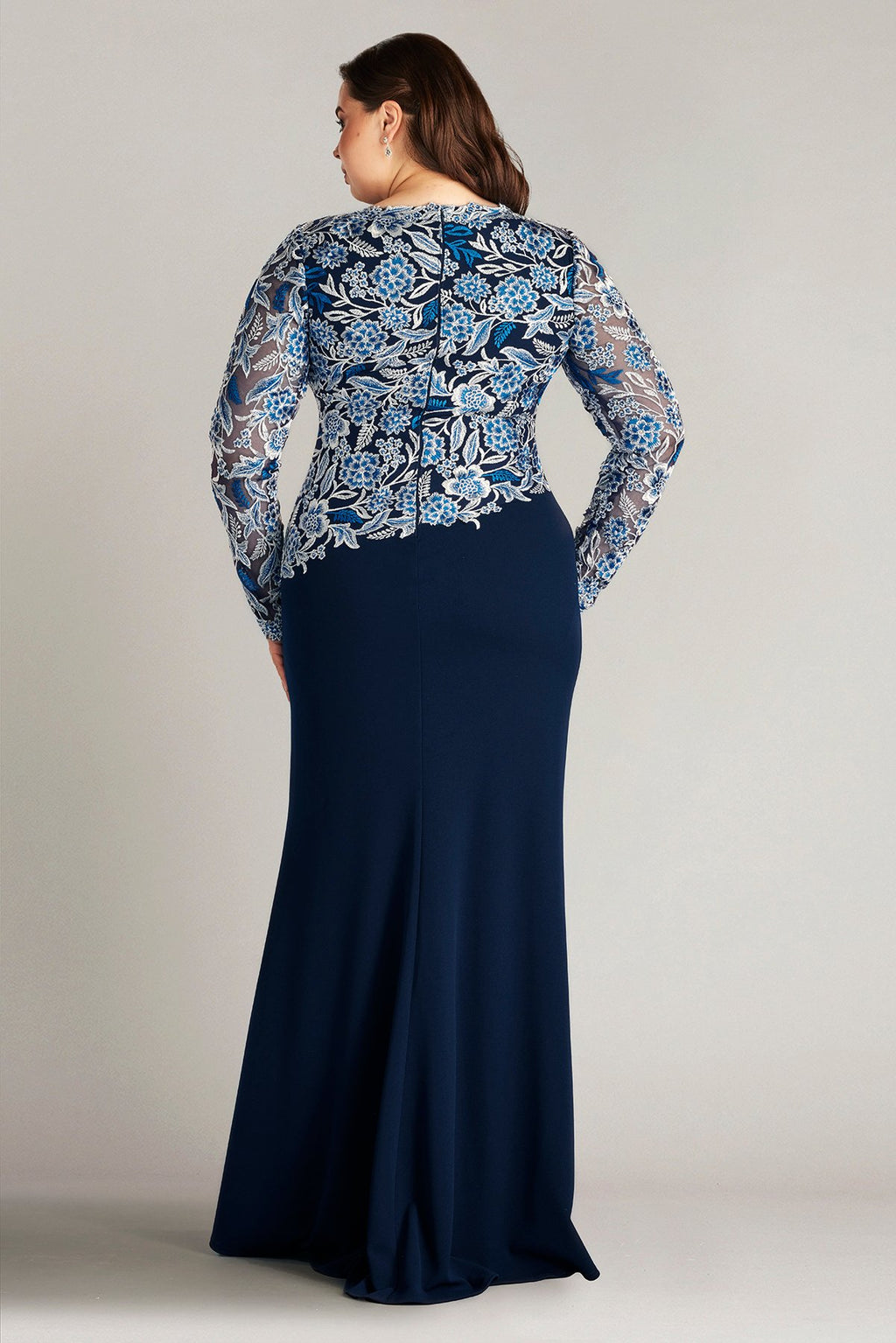Breece Embroidered Tulle Contrast Gown - PLUS SIZE