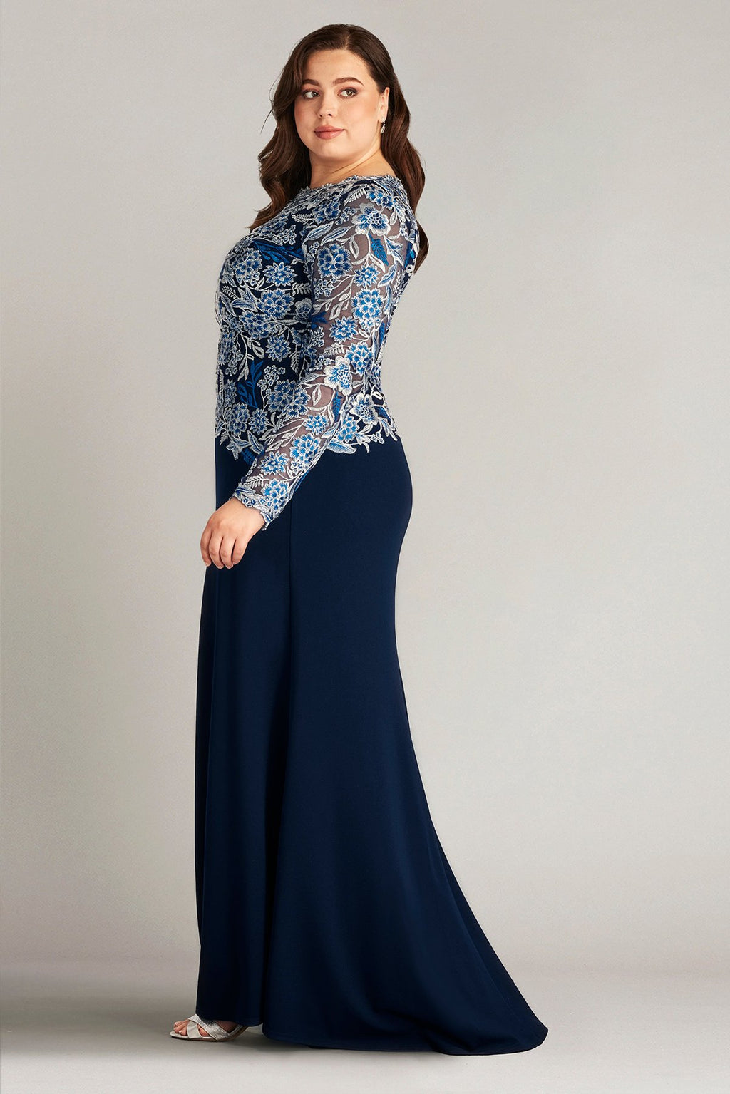 Breece Embroidered Tulle Contrast Gown - PLUS SIZE