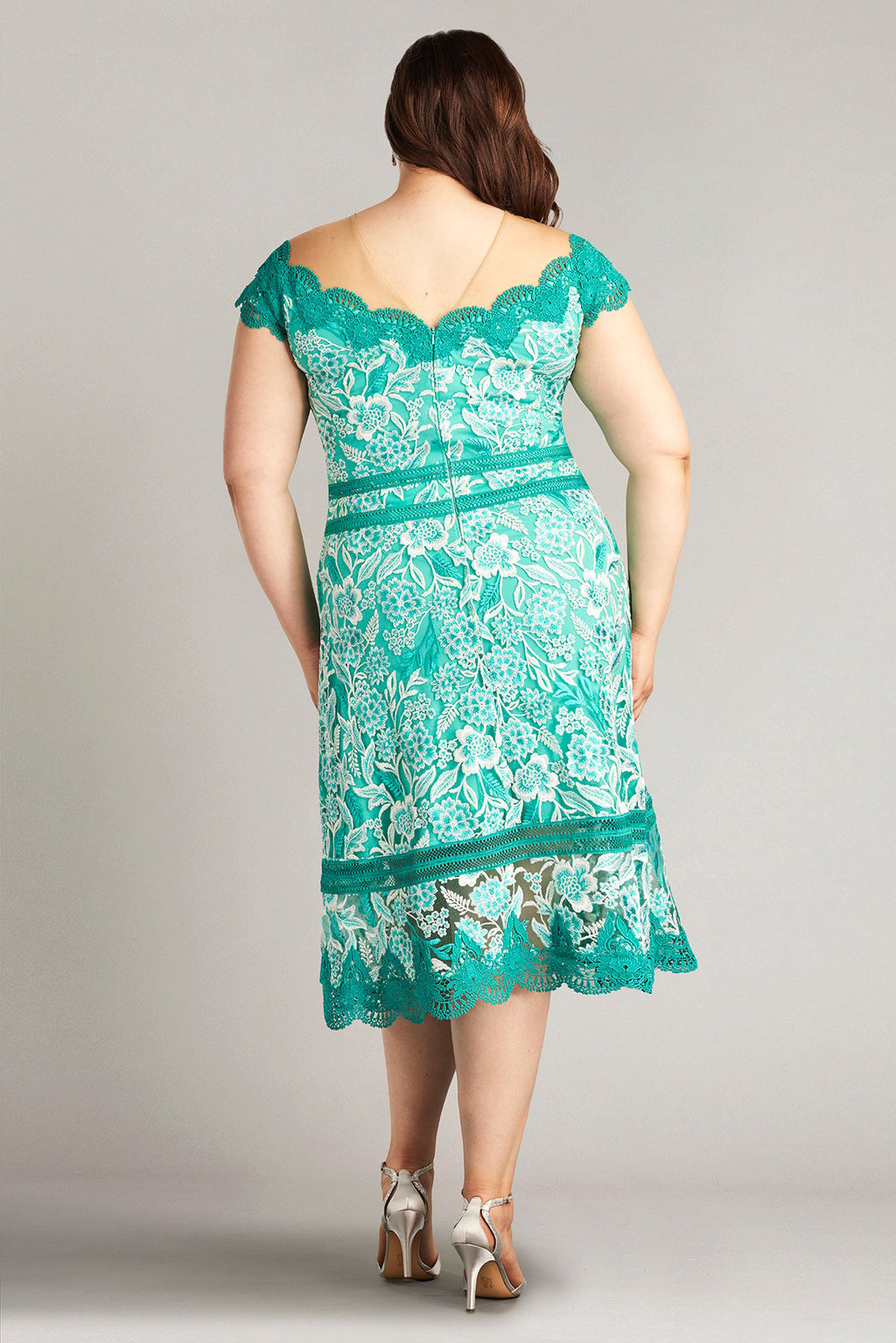 Nance Double Banded Scalloped Lace Dress - PLUS SIZE