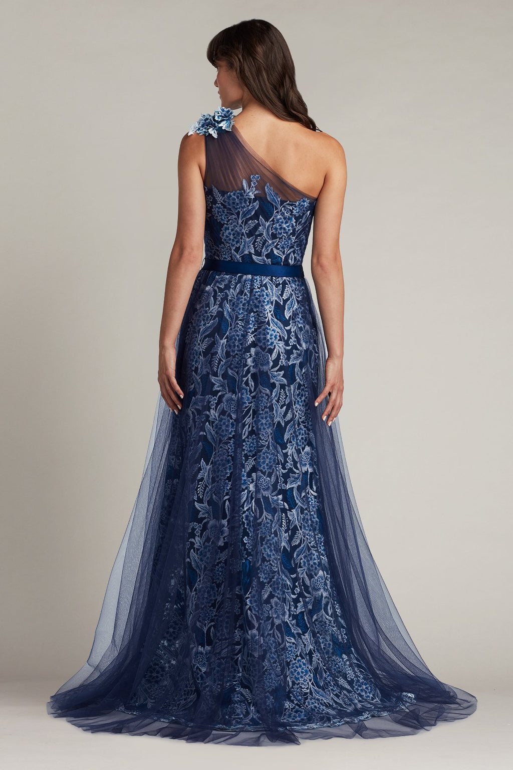 Georgina One-Shoulder Illusion Overlay Gown