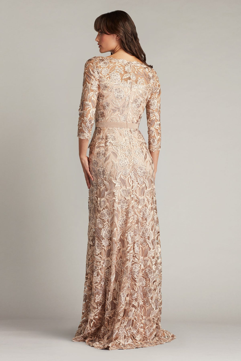 Marcel Embroidered Illusion Gown