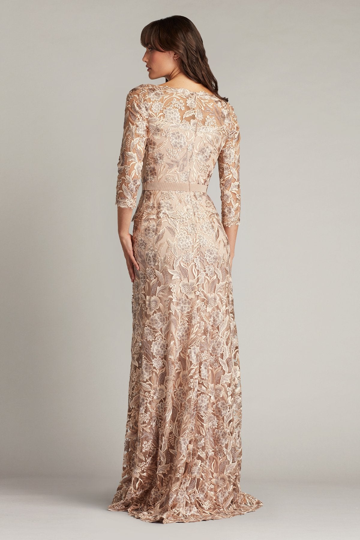 Marcel Embroidered Illusion Gown