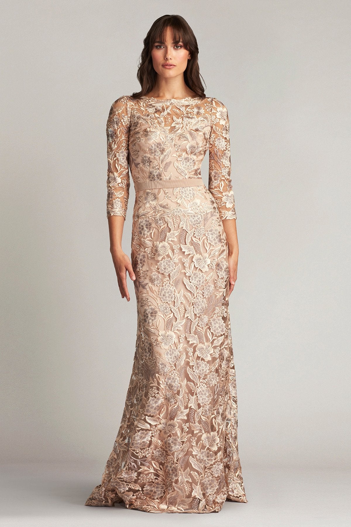 Marcel Embroidered Illusion Gown