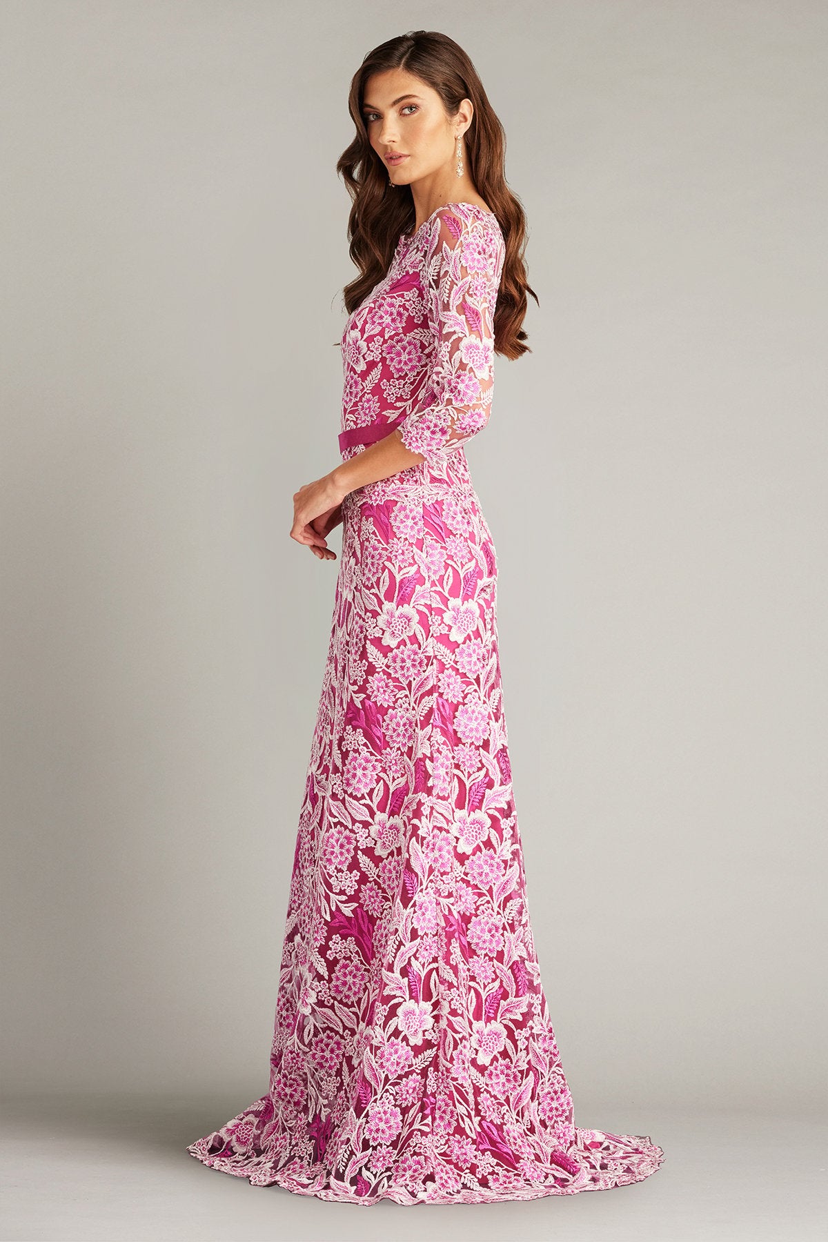 Marcel Embroidered Illusion Gown
