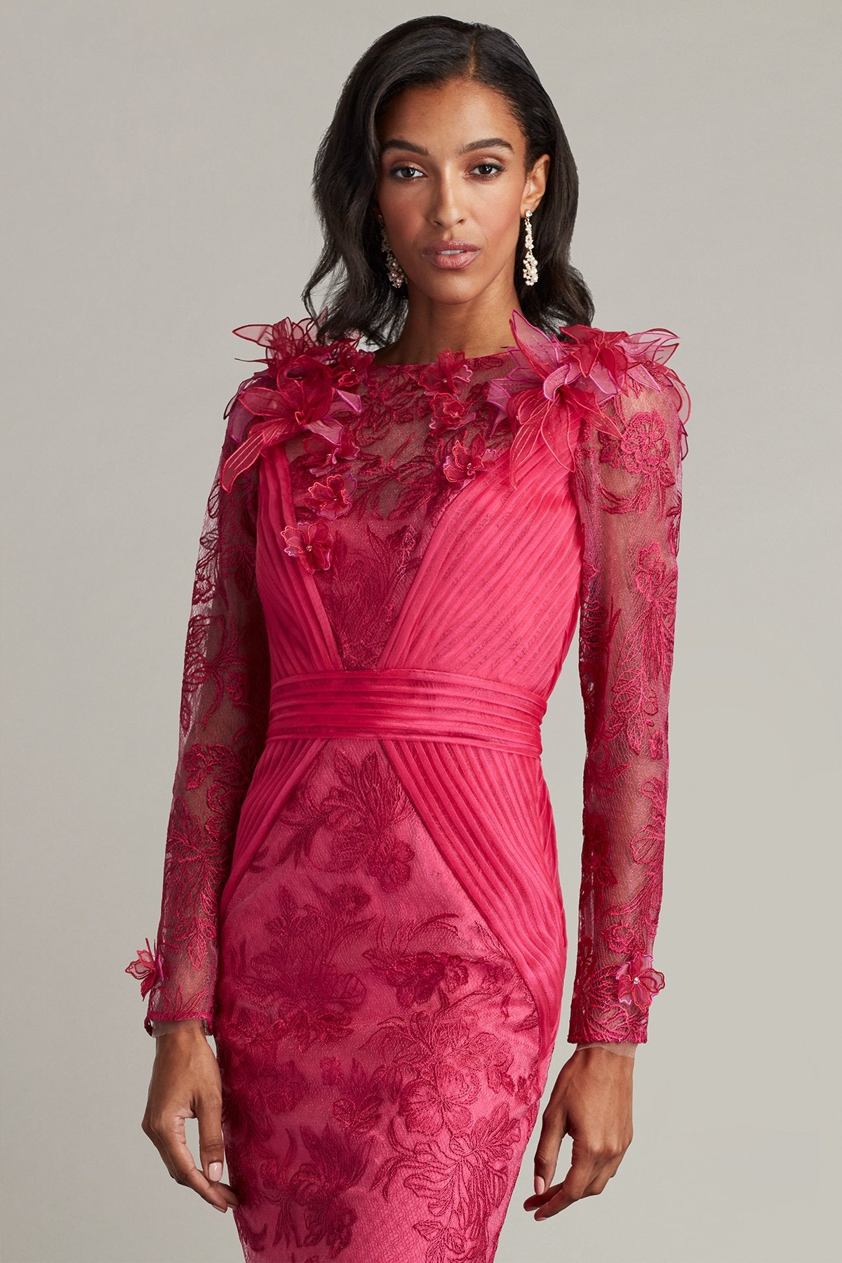 Astera Floral Embellished Illusion Dress