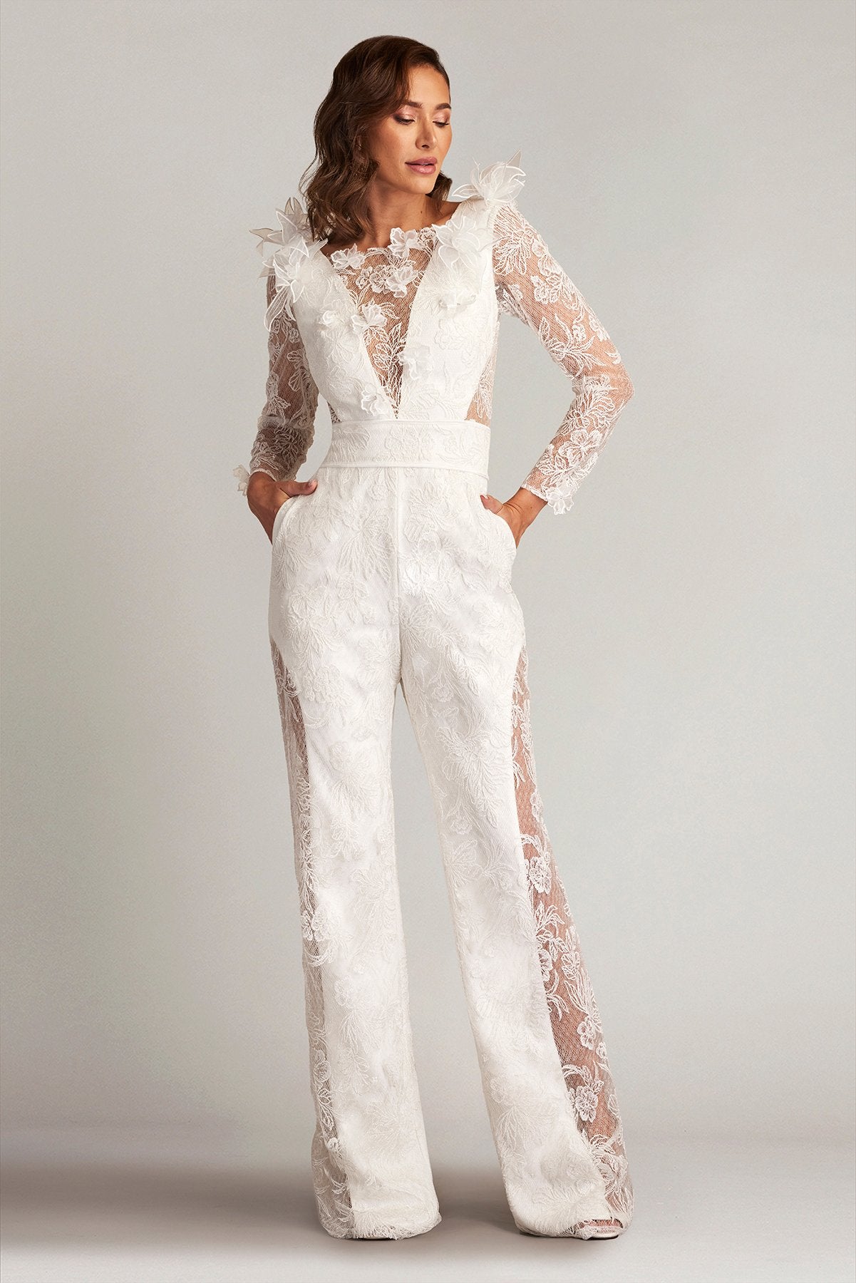 Enger 3D Floral Embroidered Jumpsuit – Tadashi Shoji Official