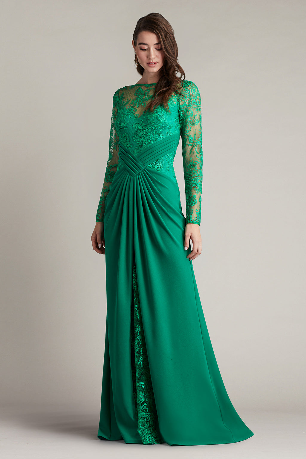 Ravina Embroidered Illusion Gown