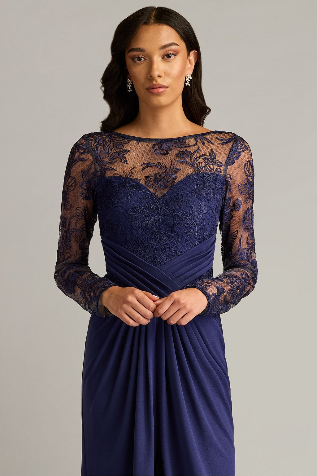 Ravina Embroidered Illusion Gown
