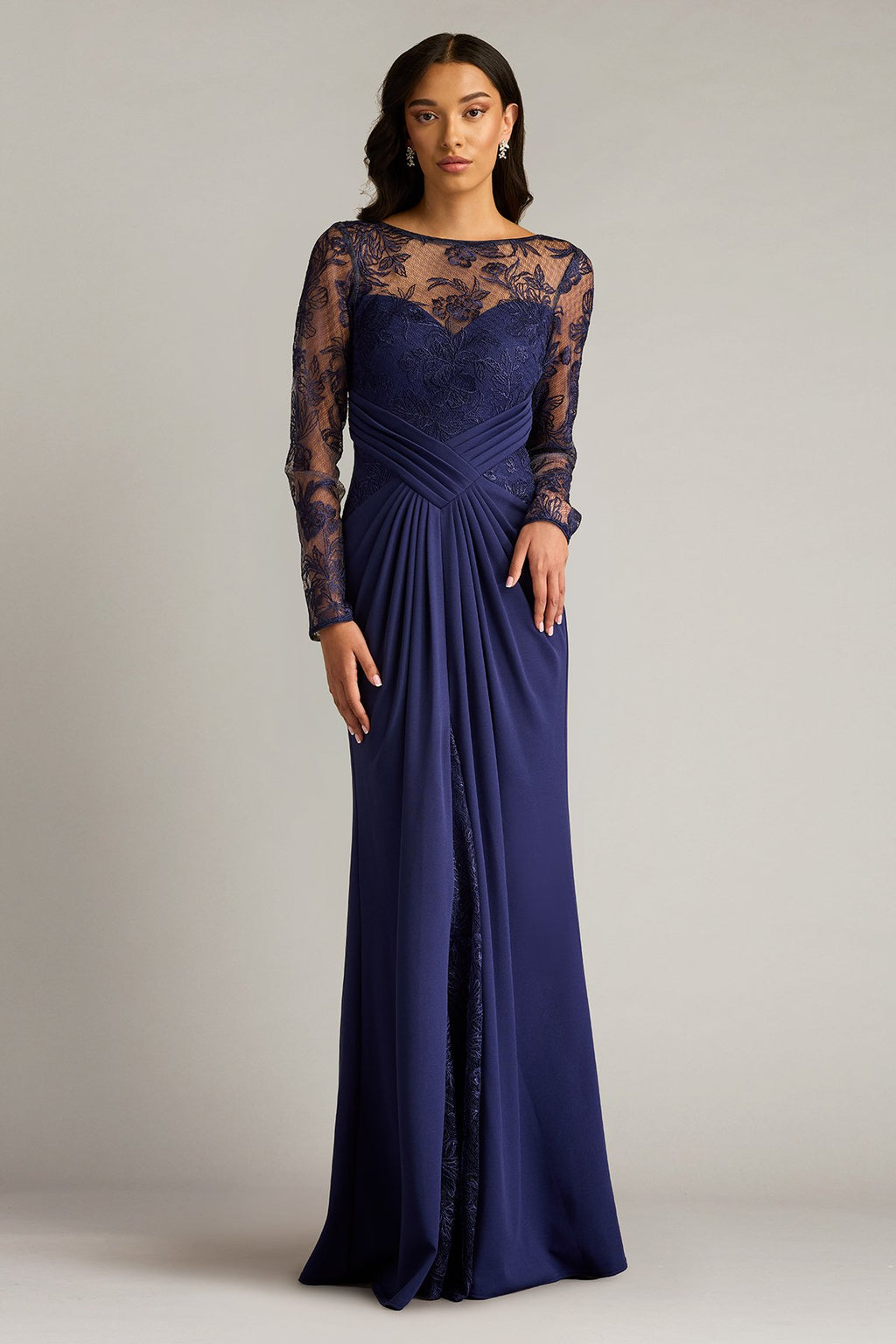 Ravina Embroidered Illusion Gown