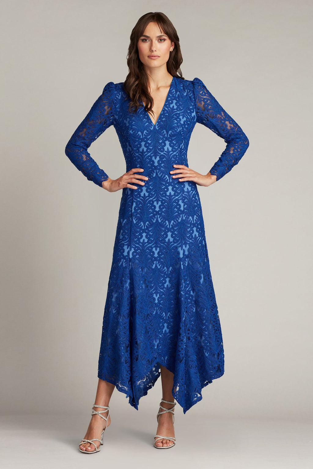 Arcela Handkerchief Hem Midi Dress